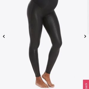 Spanx L faux leather maternity legging